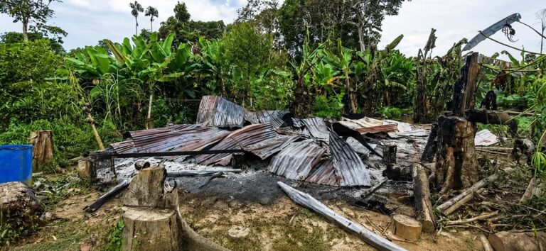 Pobladores de Paujil denuncian ataque armado con viviendas incendiadas en disputa por tierras vinculada a minería ilegal en Puerto Inca