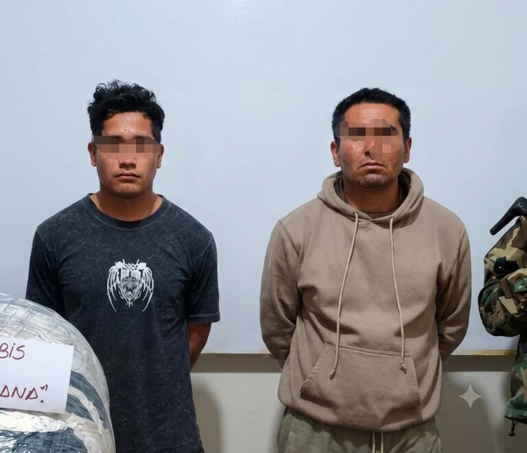 Detienen a dos sujetos con 14.5 kilos de marihuana en Monzón; fiscalía pide prisión preventiva