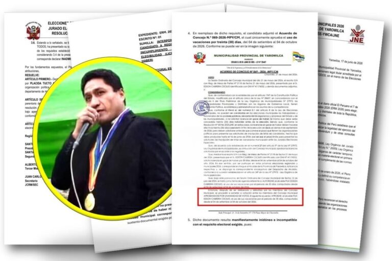 Tacha electoral contra alcalde de Yarowilca por presunta adulteración de documento para postular como regidor