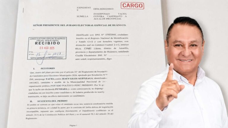 Presentan tacha contra la candidatura de Jesús Giles por condena de primera instancia en el caso «Virgen de la Puerta»