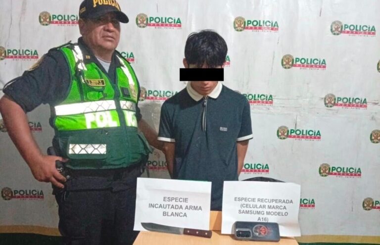 Retienen a adolescente de 17 años tras asaltar a un menor de edad con un cuchillo en Tingo María